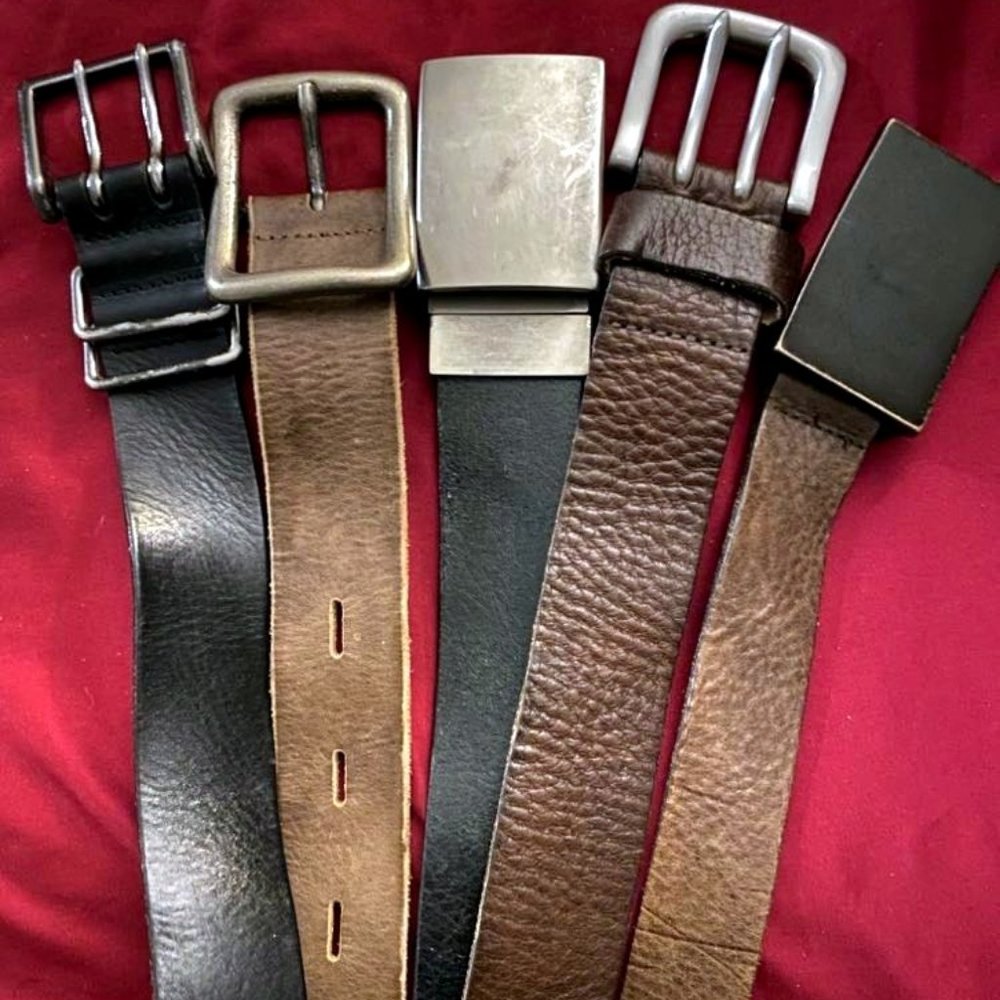 EXPRESS Casual or Dress Brown Black Leather Belt Lot 42 - 45"